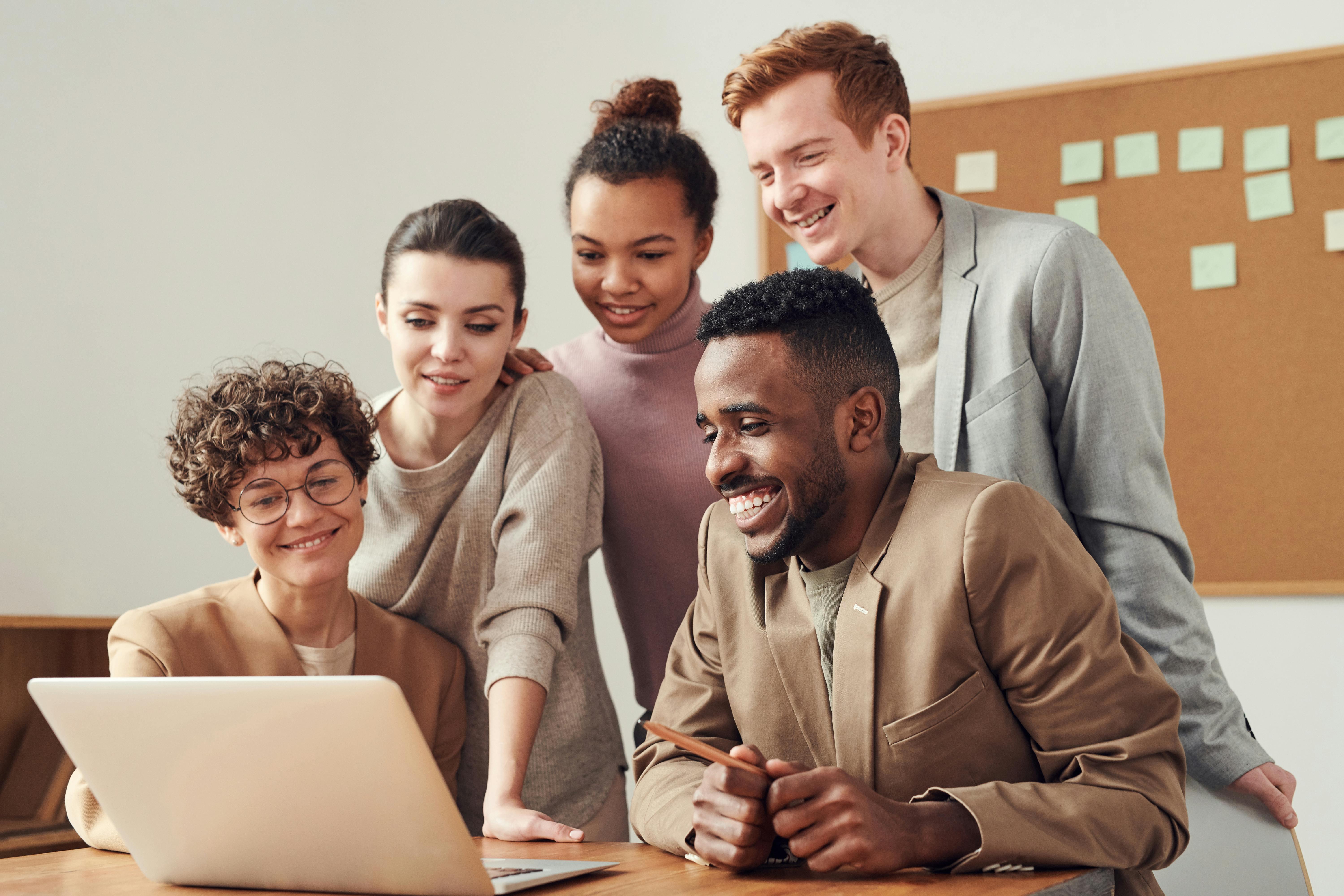 Business professionals collaborating